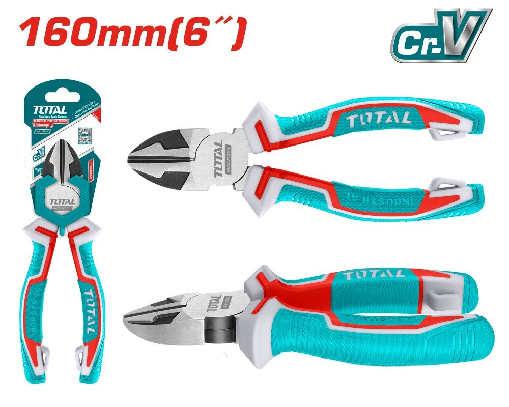 Šoninio kirpimo replės TOTAL, Cr-V, 160 mm., THT230606