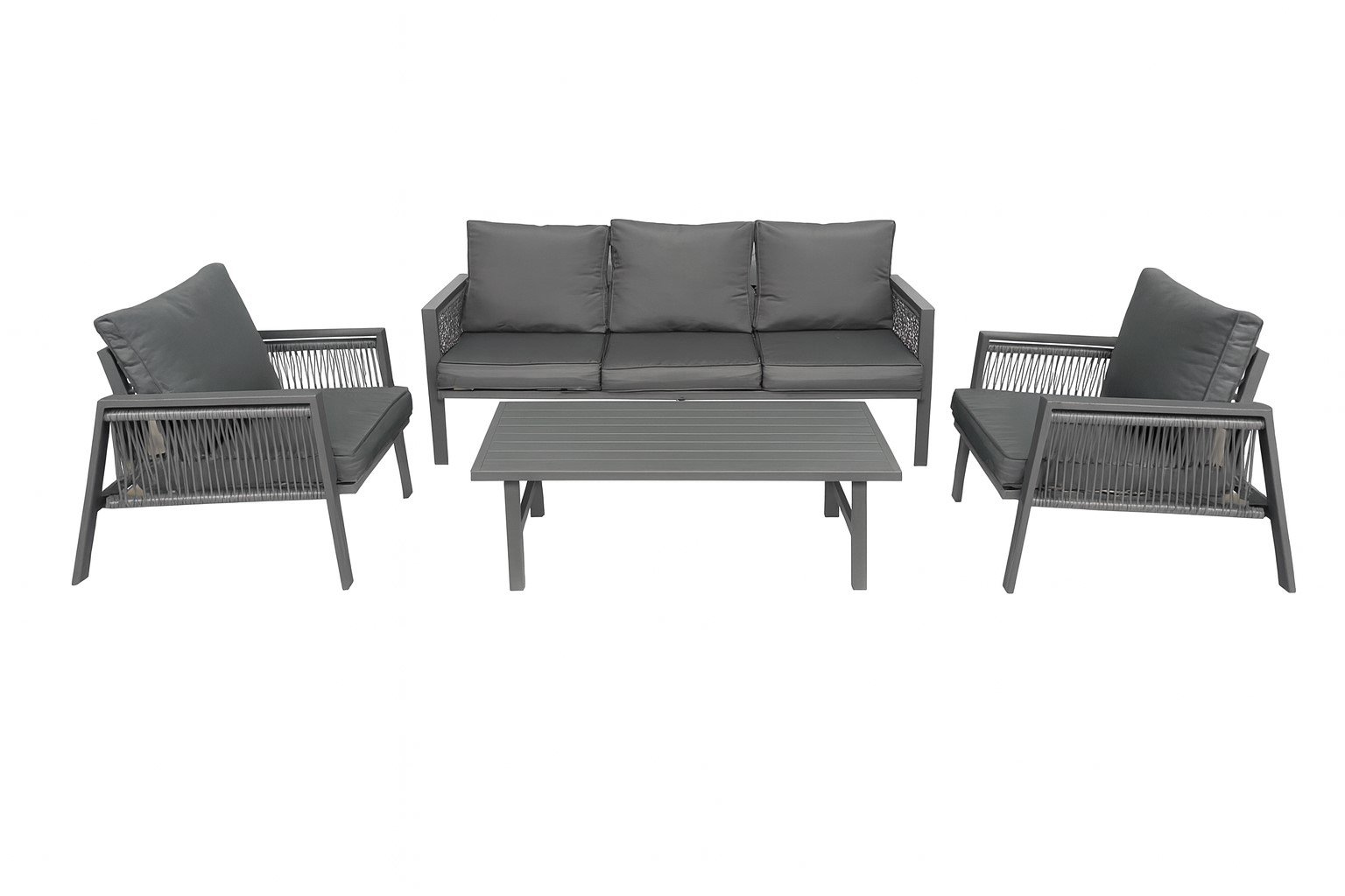 Sodo baldų komplektas NOVELLY HOME, 2 foteliai, trivietė sofa, stalas, Roma YH-193