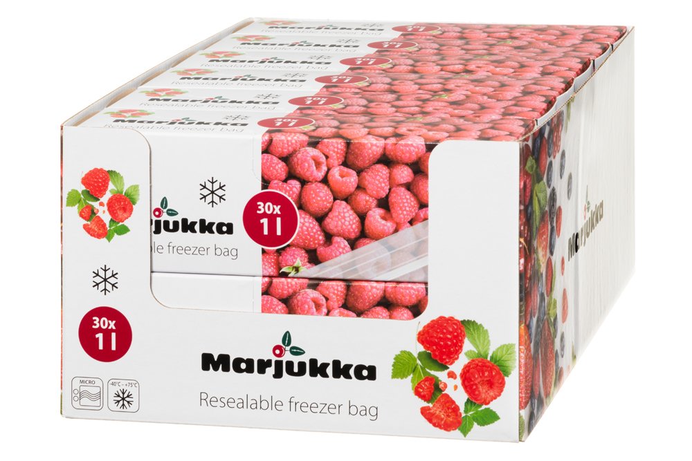 Užsegami šaldymo maišeliai MARJUKKA, 1 l, 30 vnt.