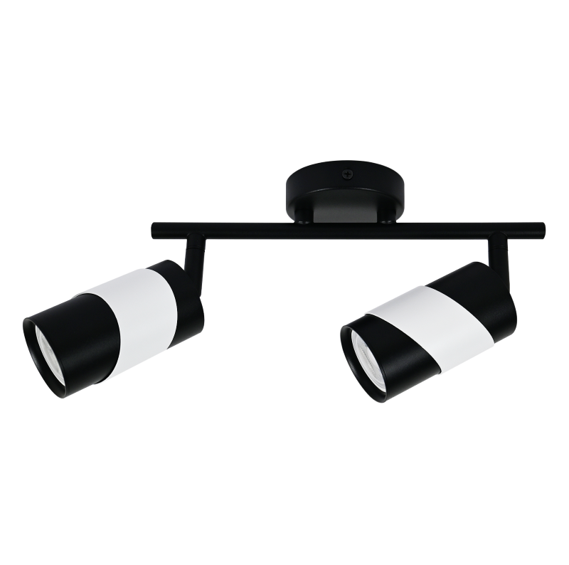 Kryptinis šviestuvas BALTIK GAISMA PRD-G0019-2, S-BK S-WH, 2 x GU10, 265x55x195 mm, baltos juodos sp.