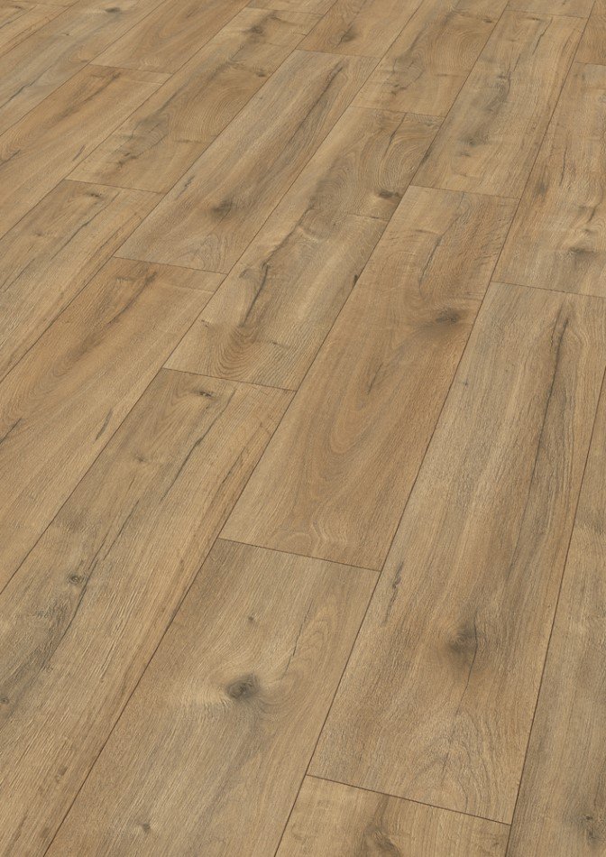 Laminuota grindų danga EGGER NatureSense EL2077, 1292 x 246 x 8 mm, 2,543 m2/dėž., AC4/32 klasė, V4, Large, spl. rudas "Loja" ąžuolas, H2077