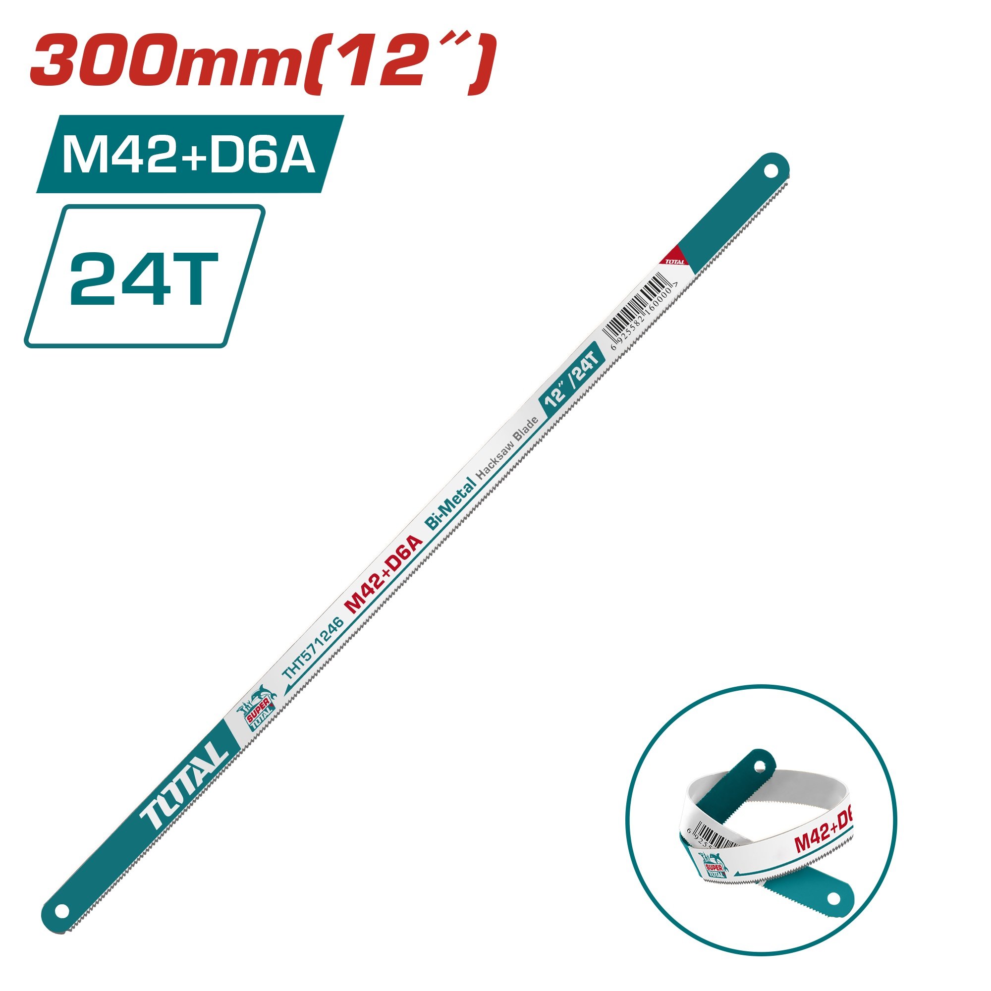 Pjūklo metalui geležtė TOTAL, M42+D6A, 300 mm, 24T, THT571246