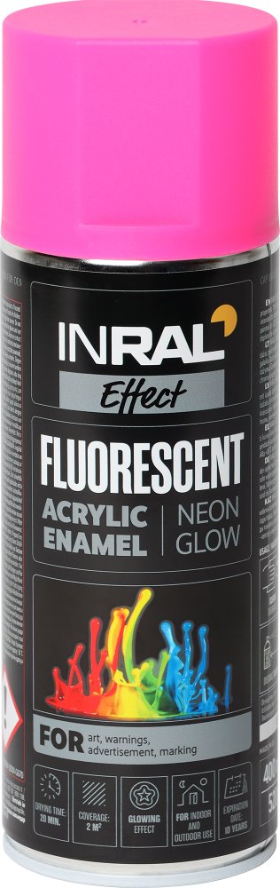 Aerozoliniai dažai INRAL FLUORESCENT, rožinė sp., matinė, 400ml