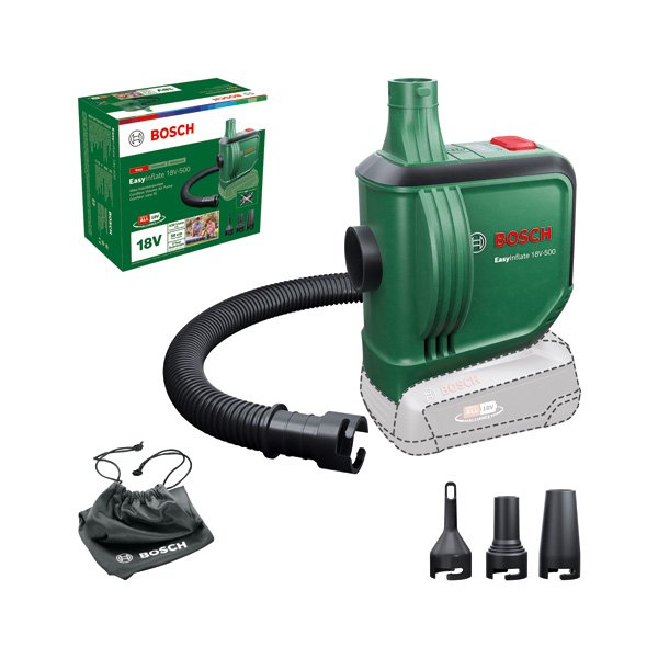 Akumuliatorinė oro pompa BOSCH Green Easy Inflate 18V-500, Solo, be akumuliatoriaus ir kroviklio