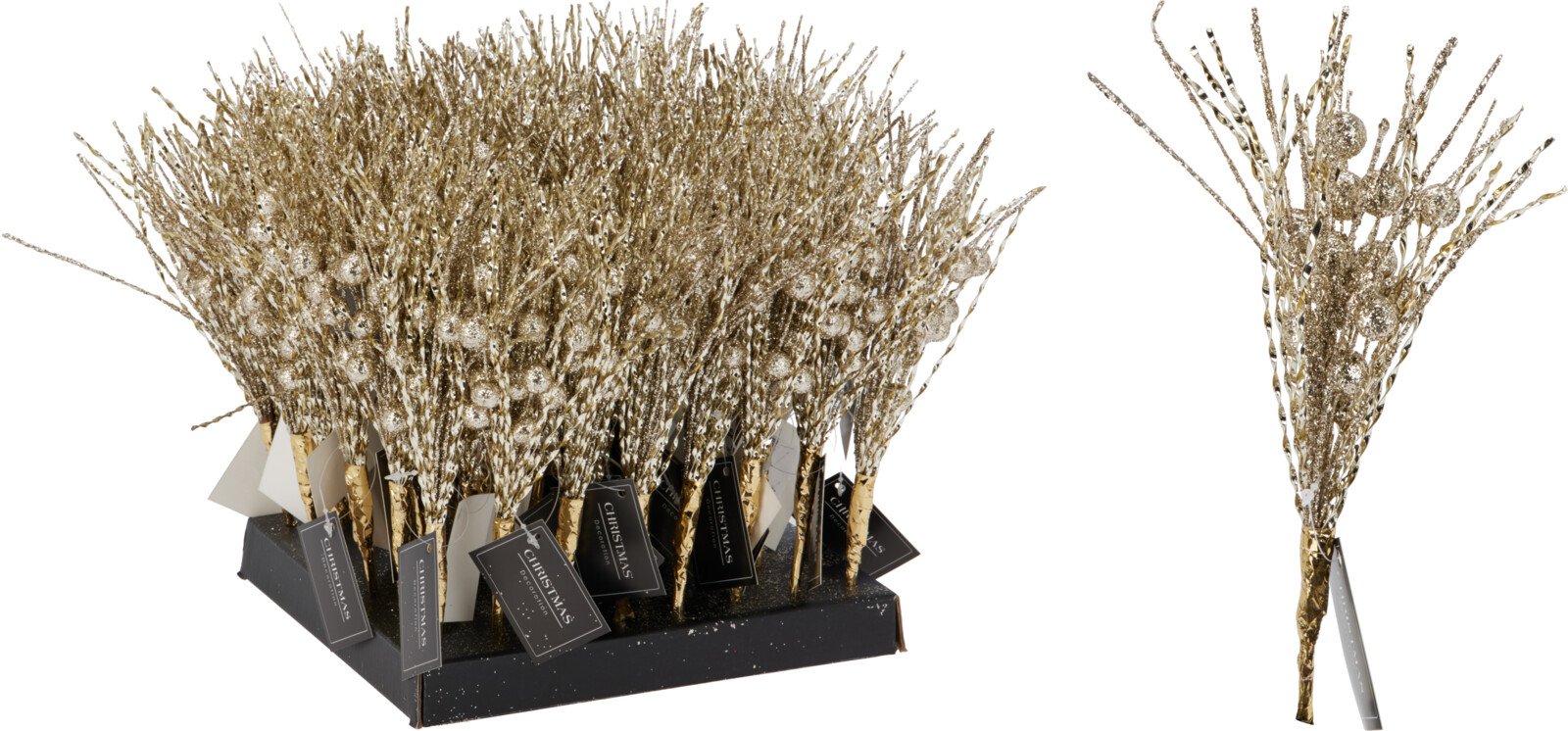 Dekoratyvinė šakelė, aukso sp., 4 x 4 x 23 cm