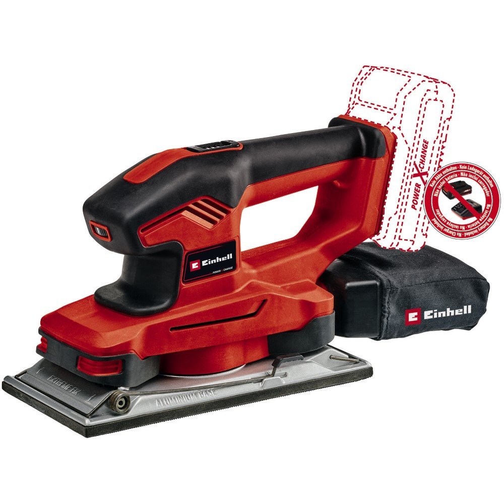 Akumuliatorinis plokštuminis šlifuoklis EINHELL, TE-OS 18/230 Li Solo, 18 V, Li-ion, padas 230x115 mm., svoris 1,5 kg, be akumuliatoriaus