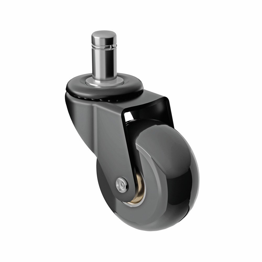 Biuro kėdės ratukai WALTECO, diametras 50 mm, kaištis 11 mm, juodi, apkrova 50 kg, 5 vnt.
