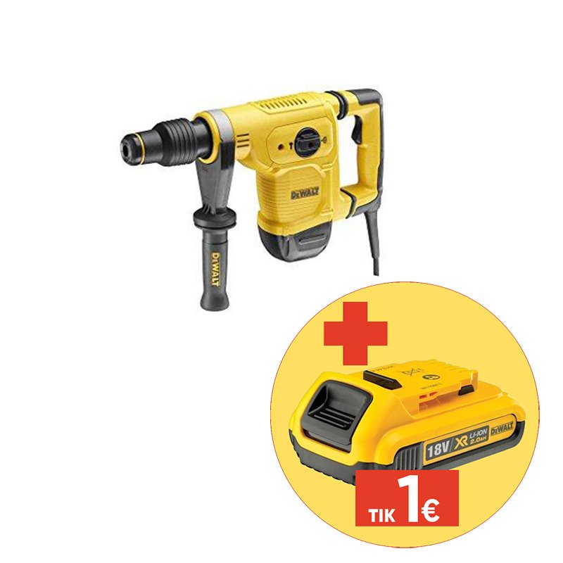 Elektrinis perforatorius DEWALT D25810K-QS, galia 1050 W, smūgio jėga 7,1 J, lagamine