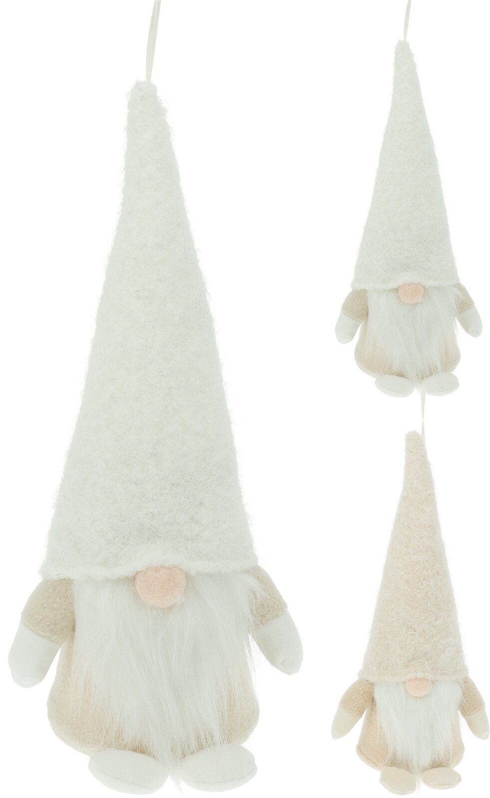 Kalėdinė dekoracija Nykštukas, megztos medžiagos, 2 spalvų kepurės, 10 x 32 cm