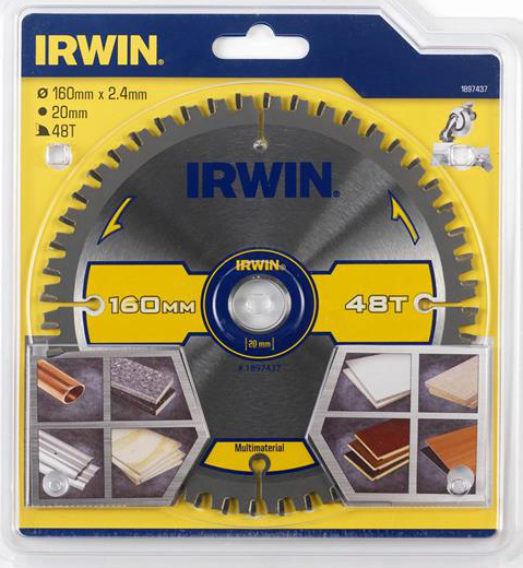 Medžio pjovimo diskas su kietmetaliu IRWIN, 160 mm, 48 T