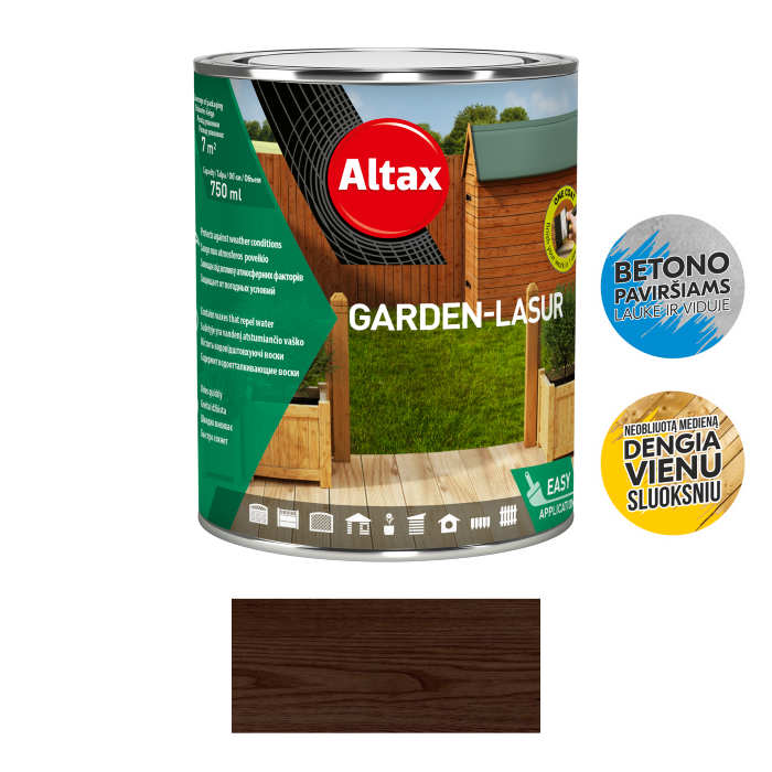 Dekoratyvinis impregnantas medienai ALTAX Garden-Lasur, 0,75 l, palisanderis