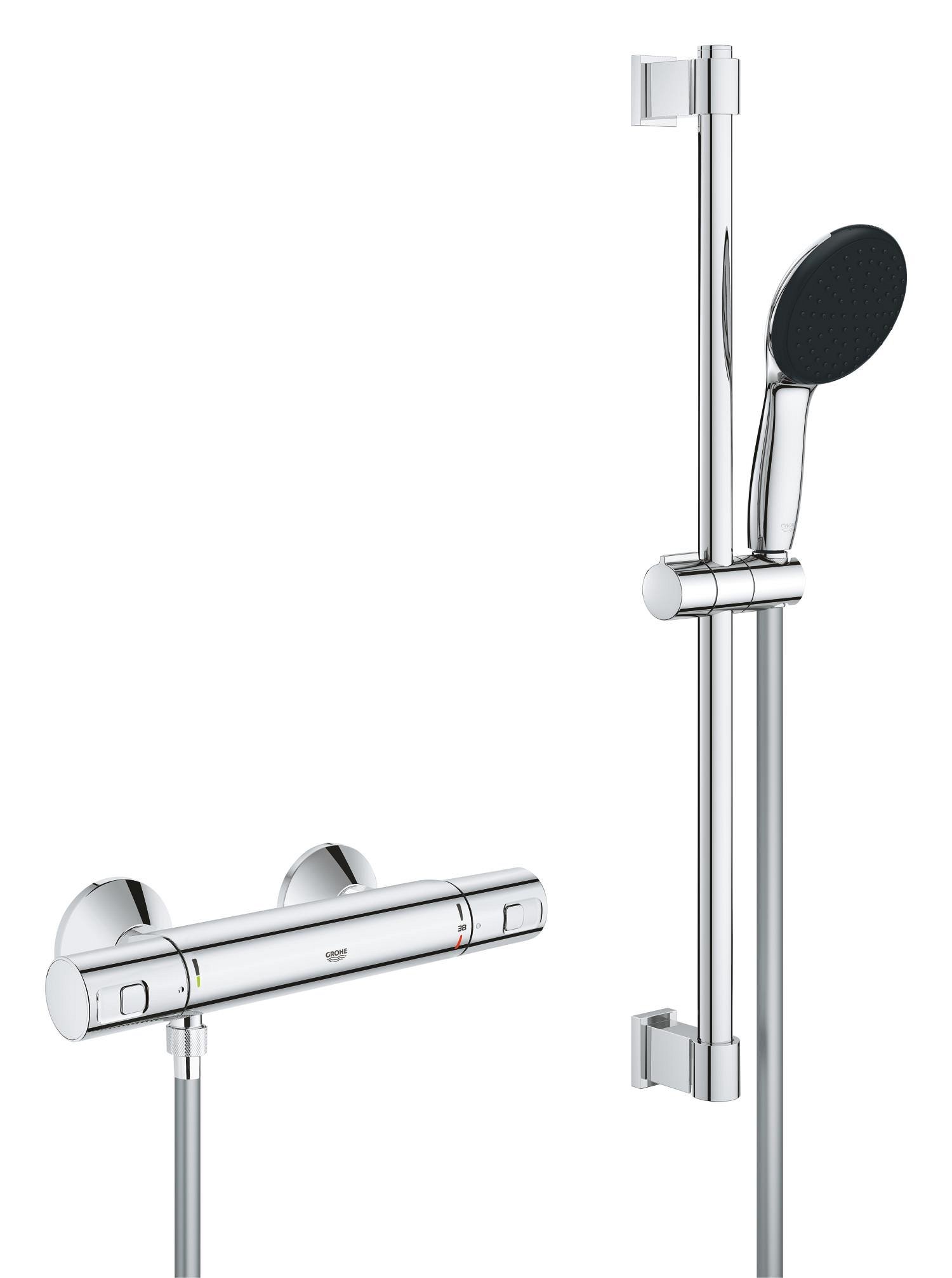 Dušo komplektas GROHE QuickFix Precision Start, termostatinis, chromas, 34597001