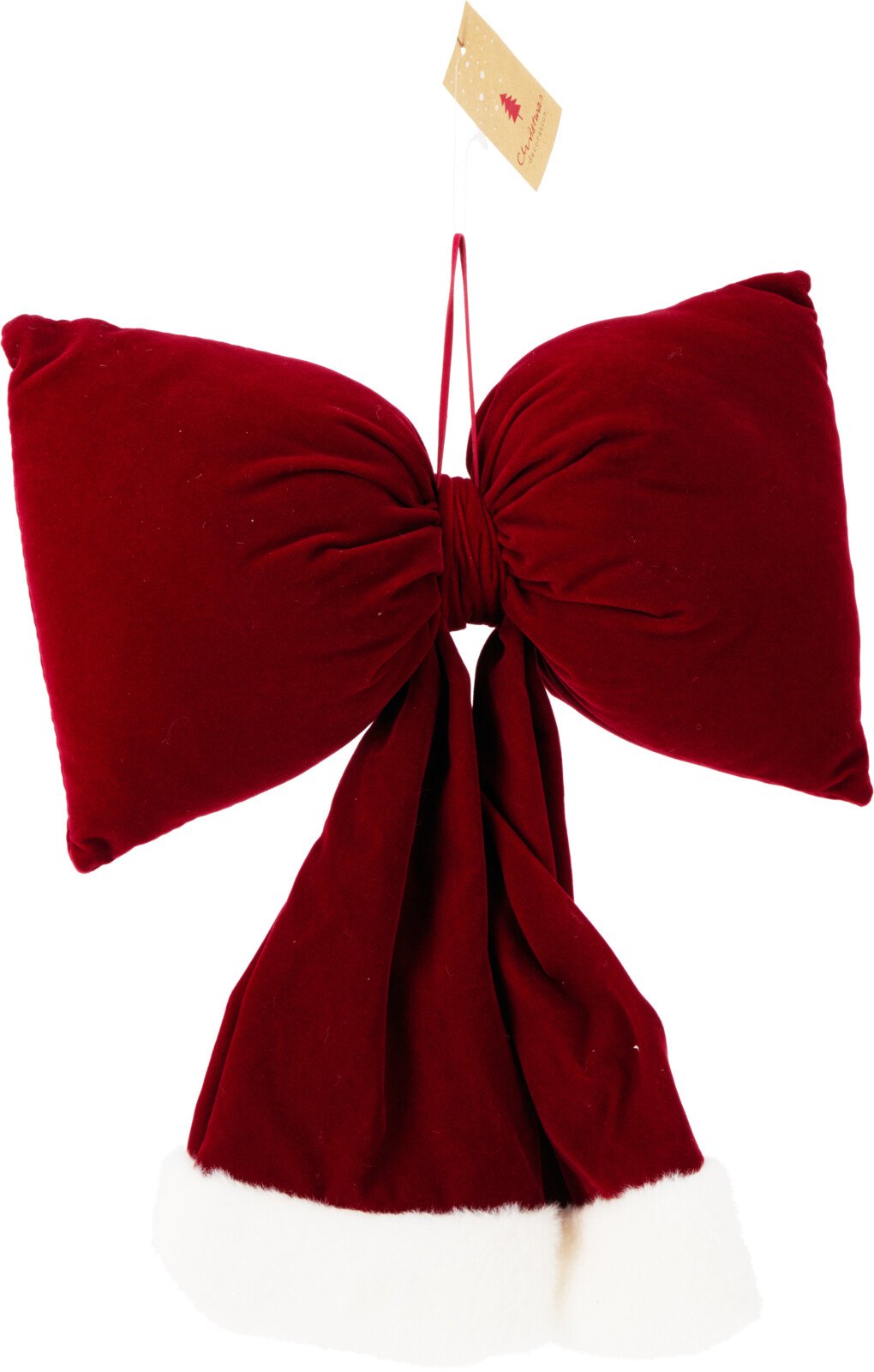 Kalėdinė dekoracija Varlytė, raudonos sp. su baltais akcentais, 37 x 29 x 8,5 cm