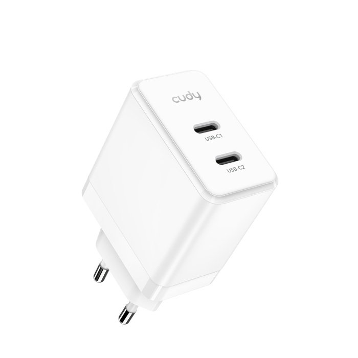 Telefono įkroviklis CUDY CH40_EU, 2xUSB-C, 40W