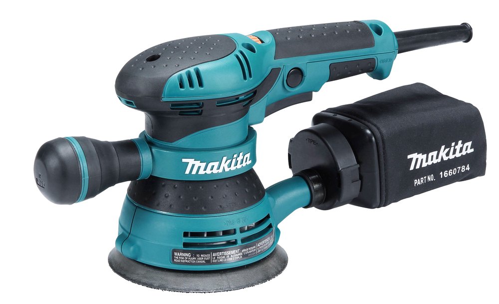 Ekscentrinis šlifuoklis MAKITA BO5041, galia 300 W, 125 mm, 4000-12000 min-1, 2,8 mm, 1,4 kg