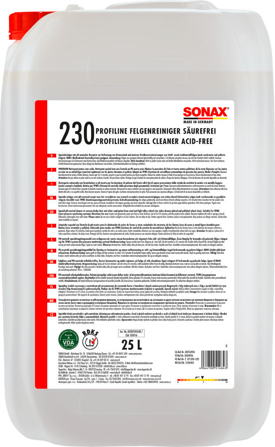 Automobilinis valiklis SONAX, ratlankiams, 25 L