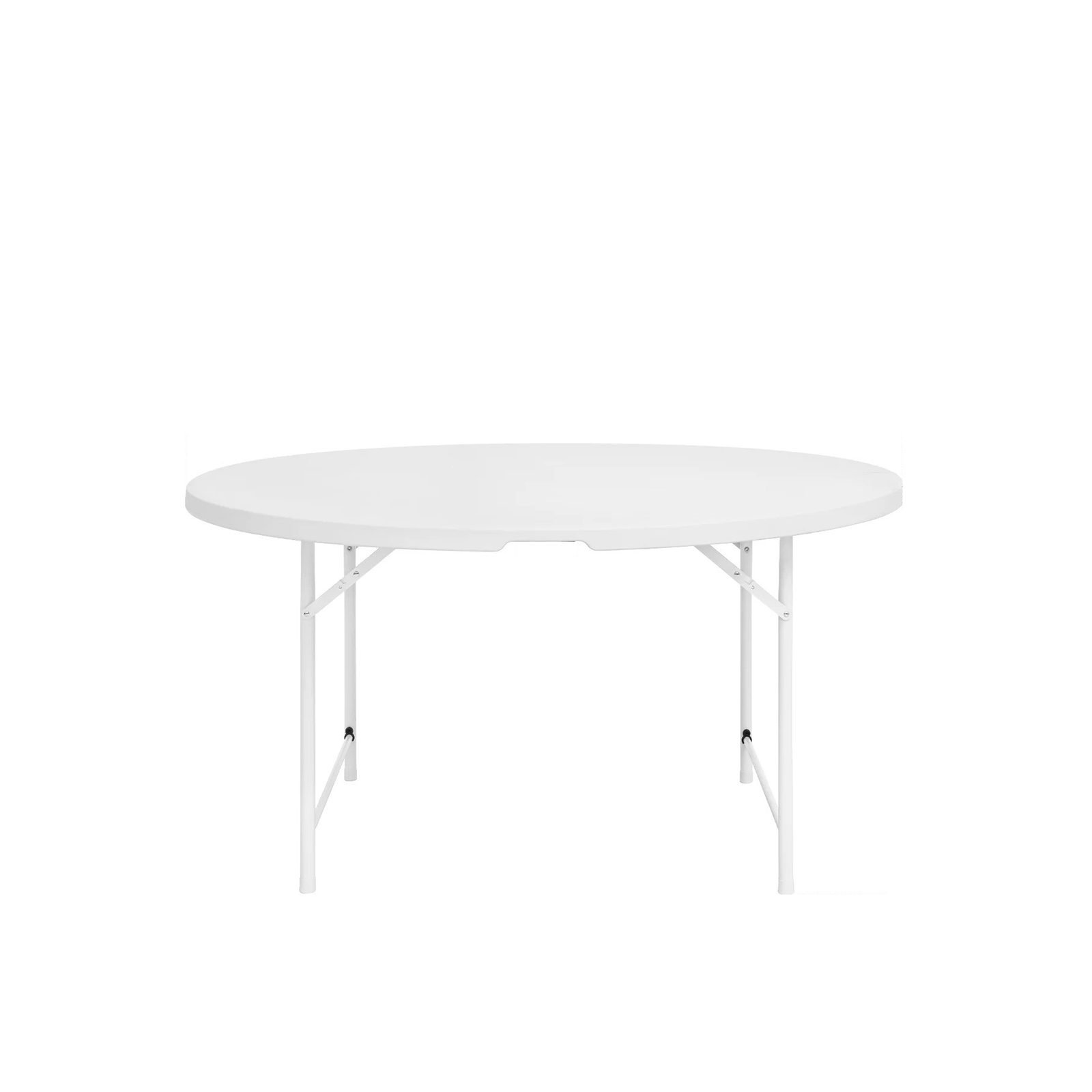 Apvalus sulankstomas lauko stalas HATIS, 122 x 74 cm, baltas