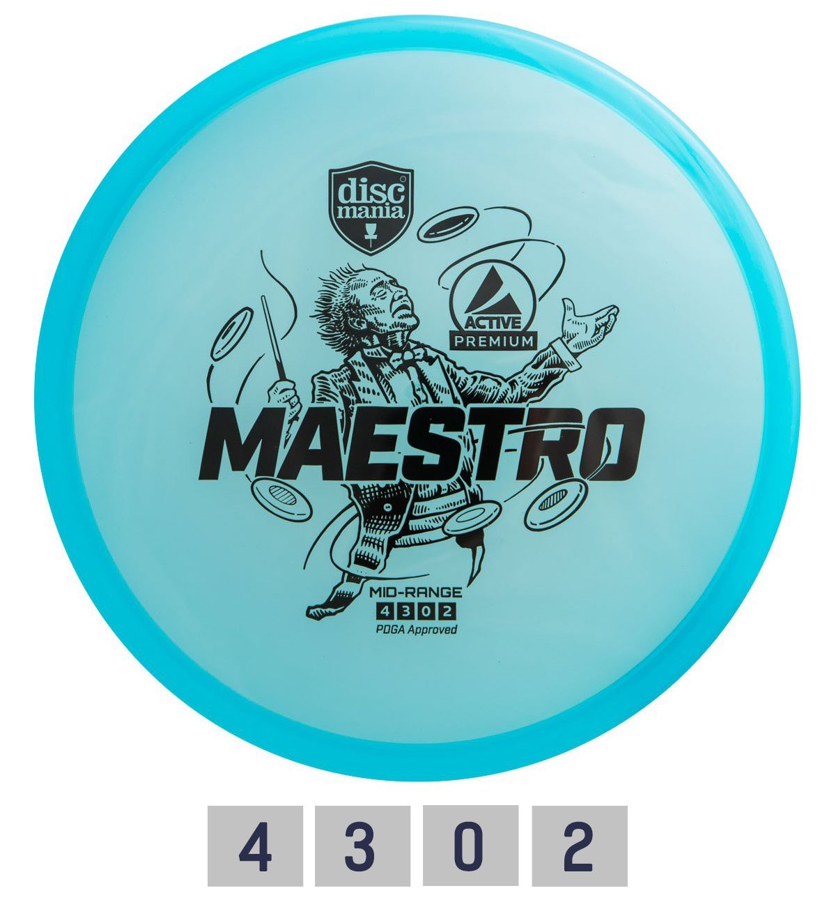 Diskgolfo diskas DISCMANIA MAESTRO Midrange Driver, blue