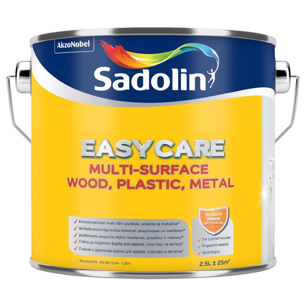 Vandeniniai dažai SADOLIN Easycare Multisurface, BW bazė, 2,5 l