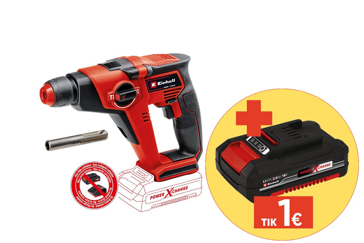 Akumuliatorinis perforatorius EINHELL TE-HD 18/12 Li Solo, be akumuliatoriaus ir kroviklio