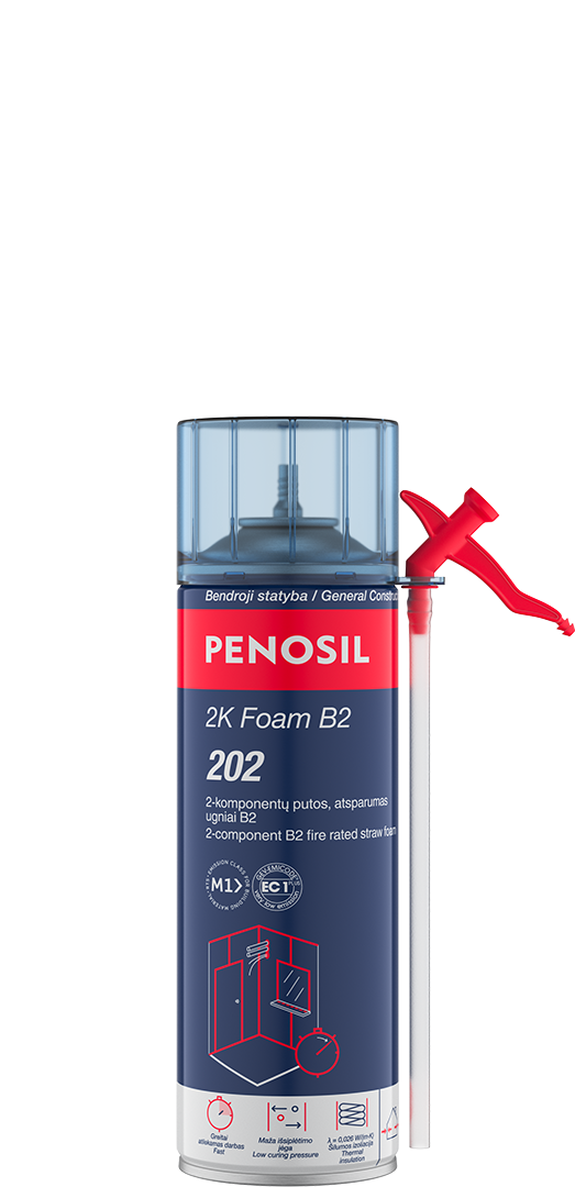 Dvikomponentės sandarinimo putos PENOSIL 2K Foam B2 202, šiaudelinės, 400 ml