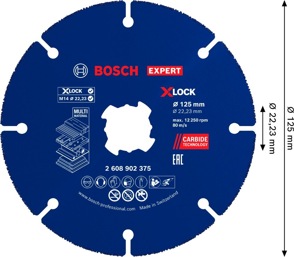 Daugiafunkcinio įrankio pjūklelis BOSCH X-LOCK, 125 mm