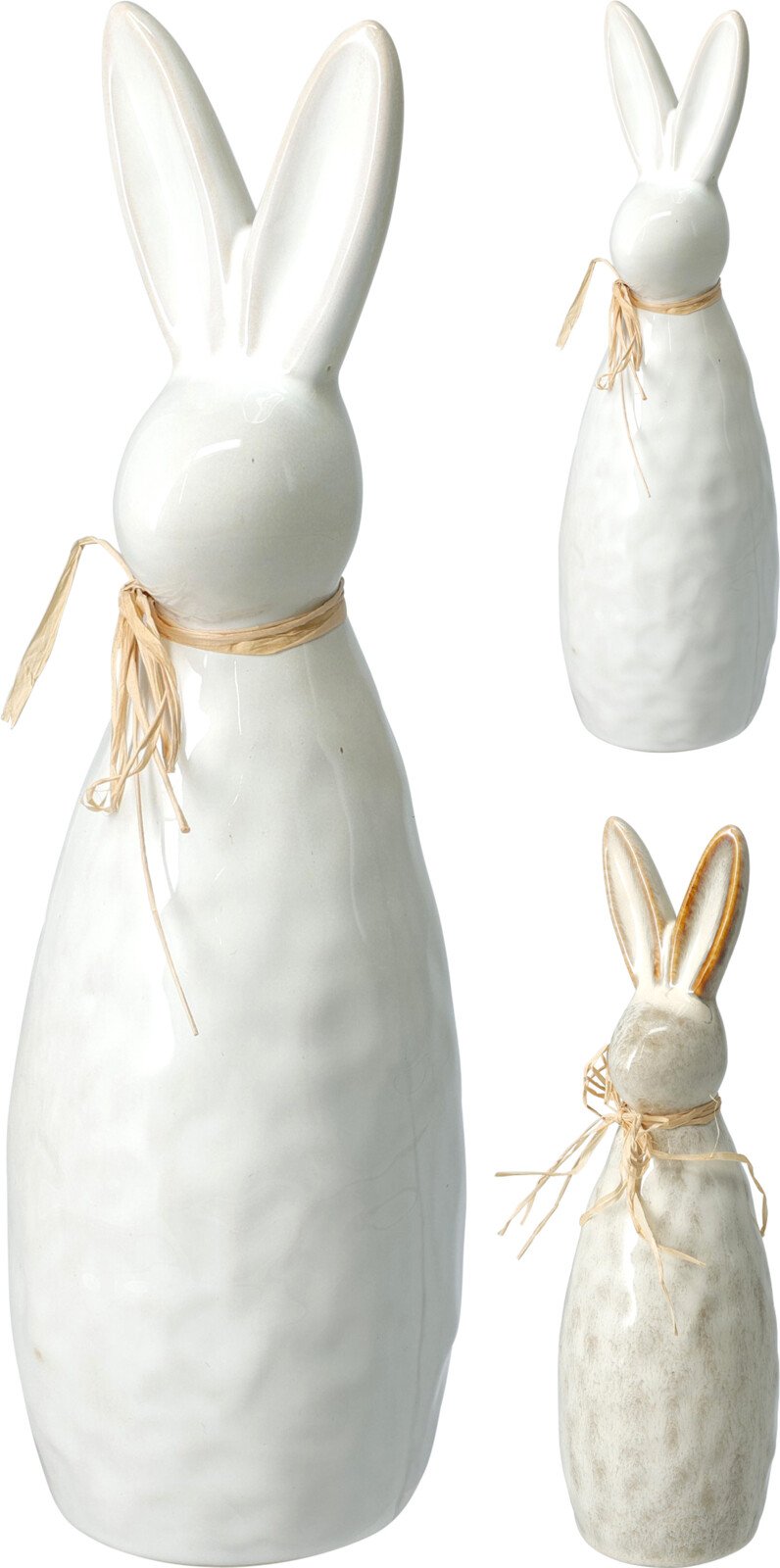 Velykinė dekoracija Triušis, su kaspinėliu, 23 cm, 2 skirtingų dizainų 
