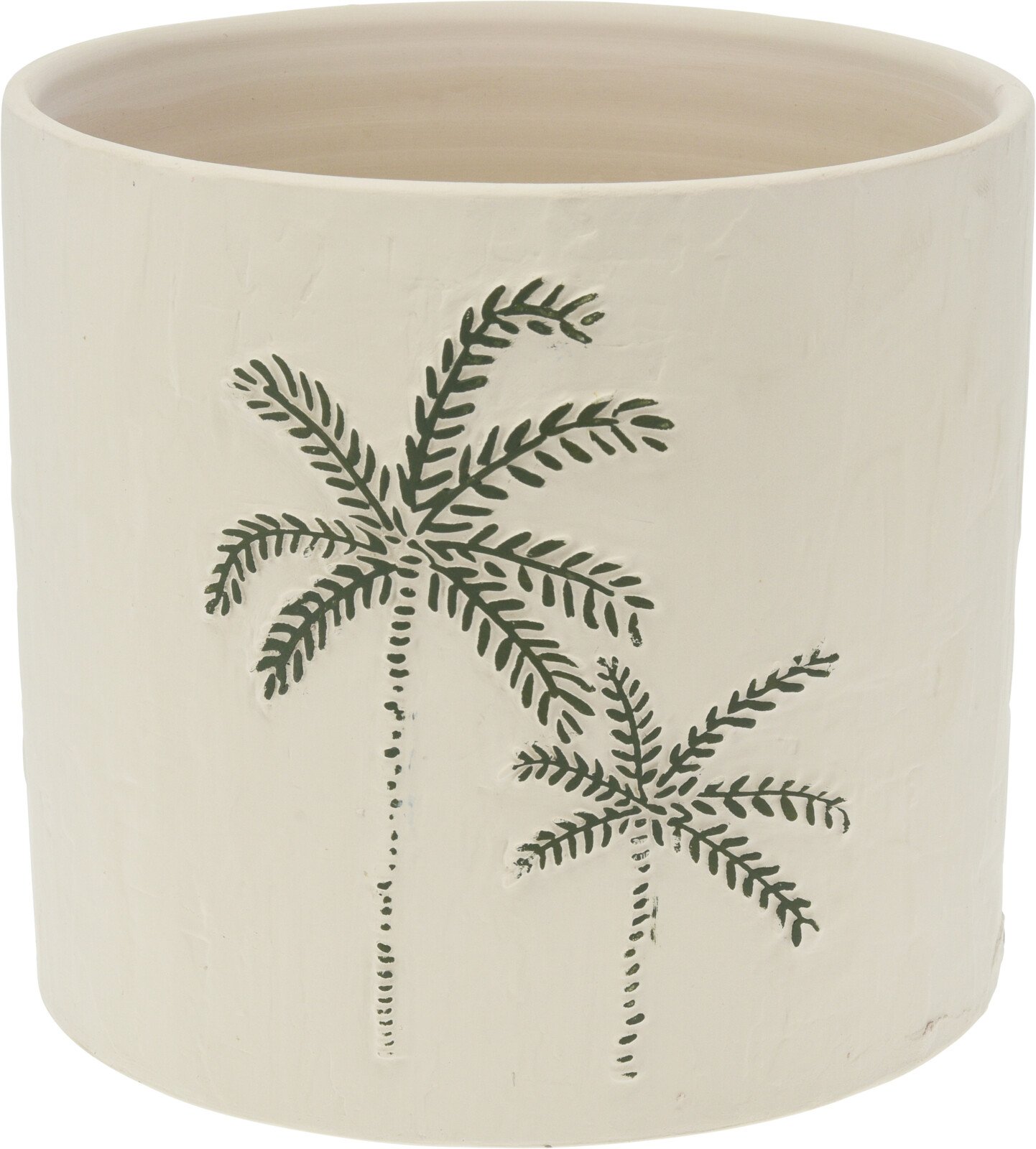 Kambarinis keraminis vazonas Palmės, smėlio sp., 13,8 x 13,8 x 12 cm.