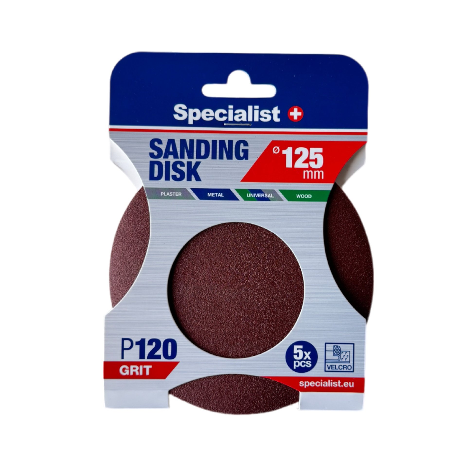 Šlifavimo diskas SPECIALIST+, P120, 125 mm, 5 vnt.