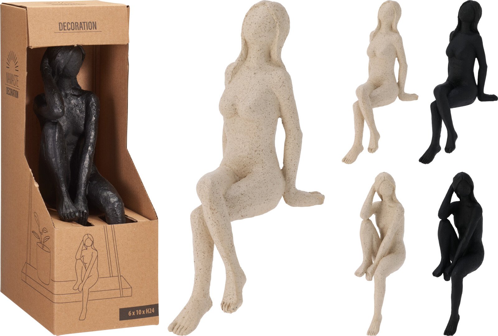 Sodo dekoracija Moteris, pozuojanti, 2 skirtingų sp. ir dizainų, 10 x 12,2 x 24,7 cm.