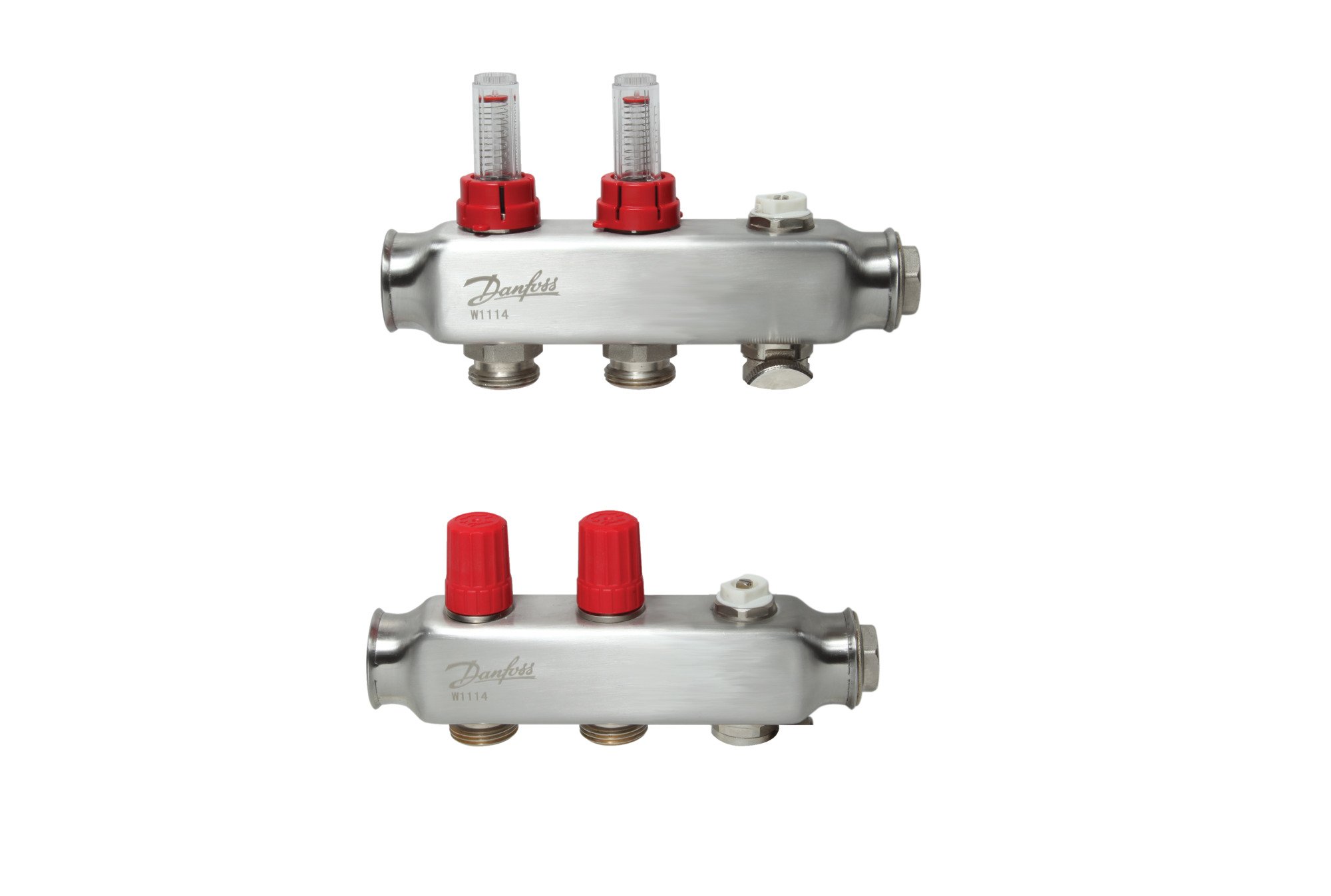 Grindinio šildymo kolektorius, DANFOSS SSM-2F, 1", 2 žiedų, reguliuojamas, plieninis su debitomačiais, 088U0752