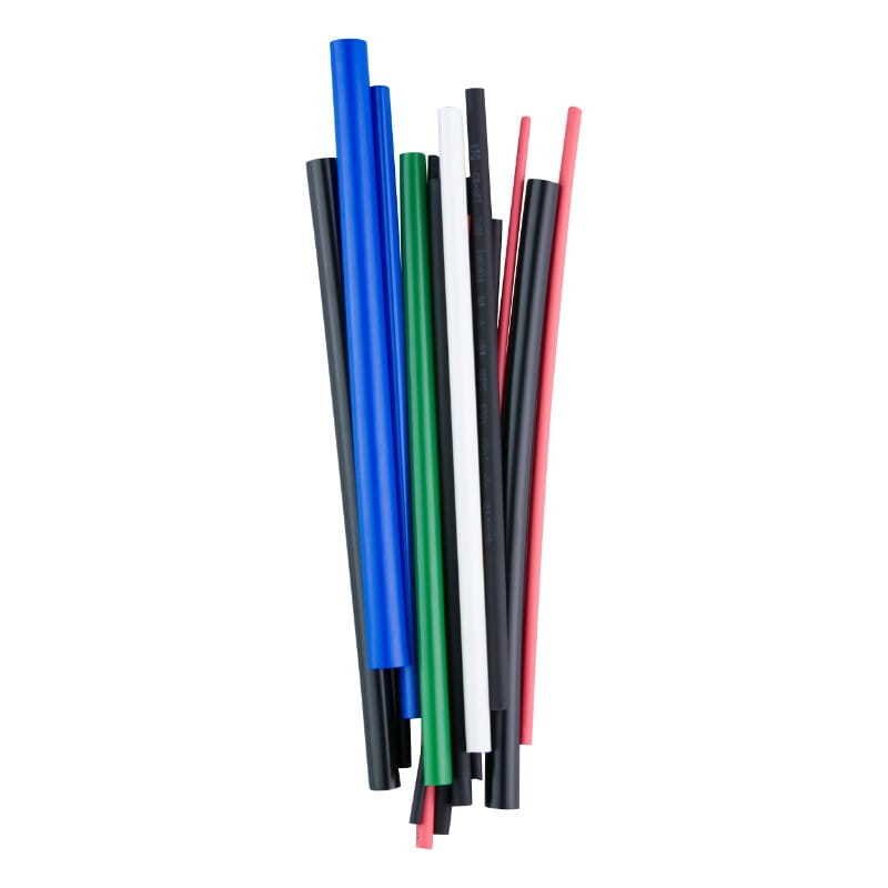 Termoizoliacinių vamzdelių rinkinys DPM, 15 vnt., po 15 cm, 1,6 mm, 2,4 mm, 3,2 mm, 4,6 mm ir 6,4 mm, po 3 vnt.