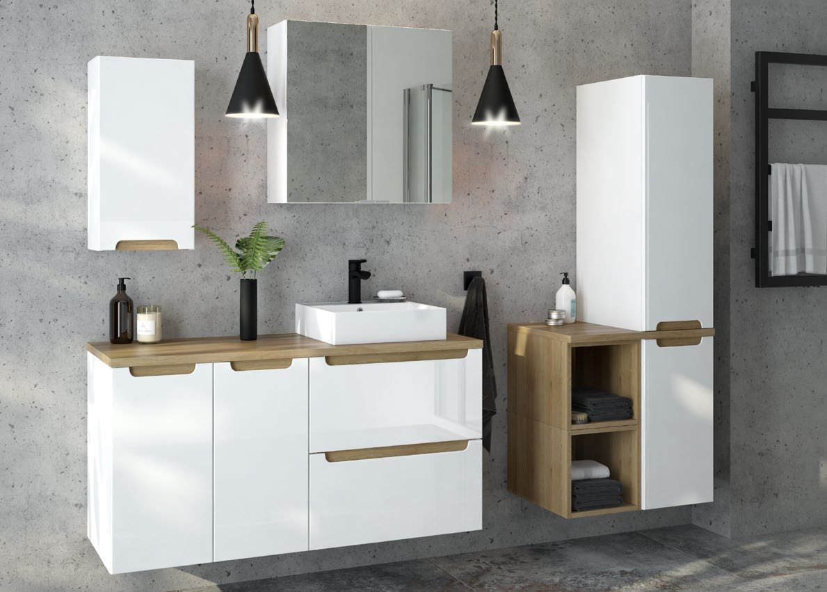 Vonios spintelės stalviršis DEFTRANS Torino F60, 2,5 x 60 x 46 cm, šviesaus medžio