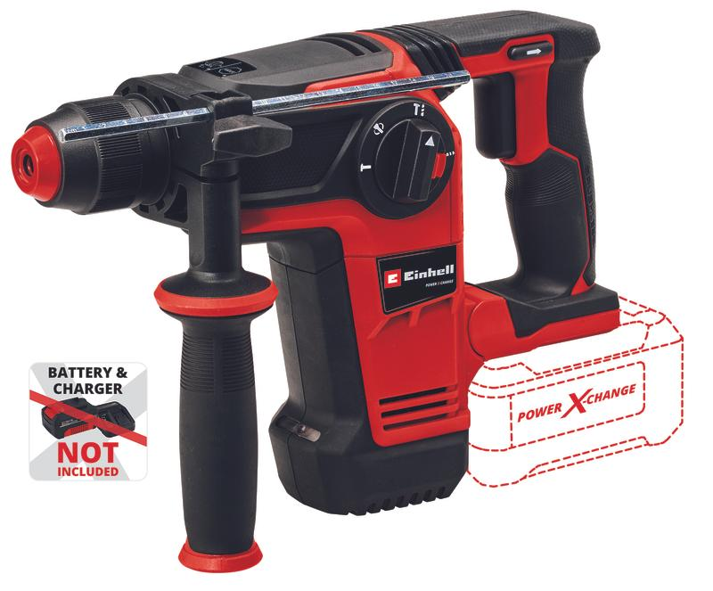 Akumuliatorinis perforatorius EINHELL TP-HD 18/26 Li BL Solo, smūgio galia 2,6 J, gręžimo galia betone 26 mm