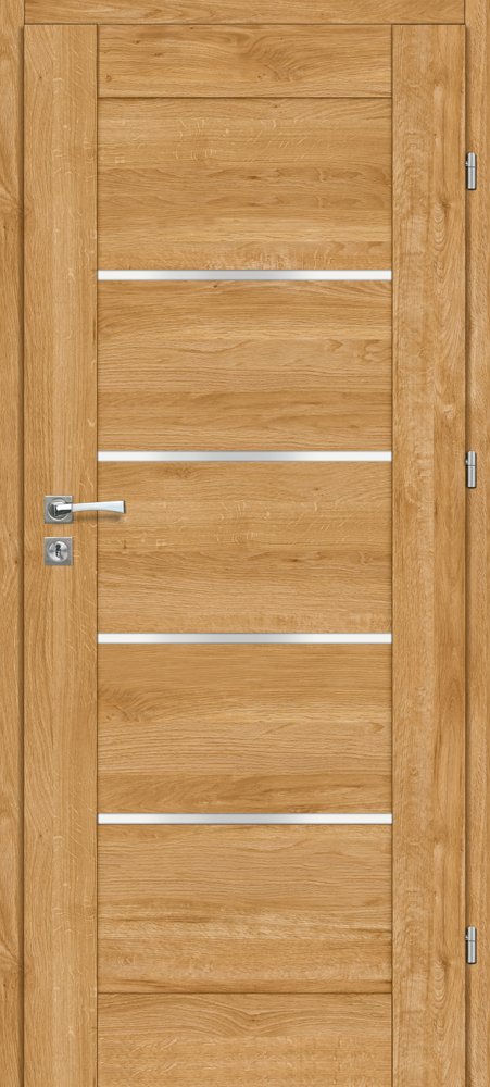 Laminuotos vidaus durys su užlaida VOSTER Vinci 10, dešininės, spl. Caramel oak, 2030x844x40 mm