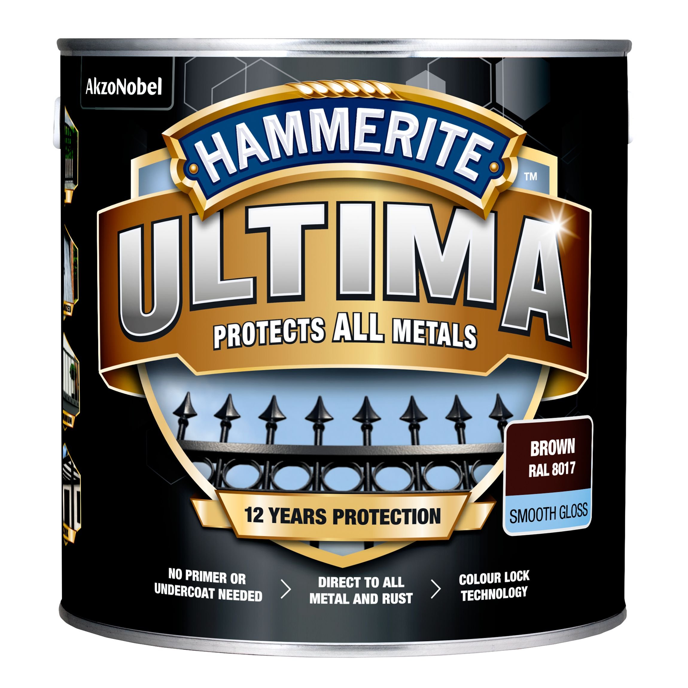 Antikoroziniai dažai HAMMERITE Ultima, 2,2 l, rudos sp., blizgūs