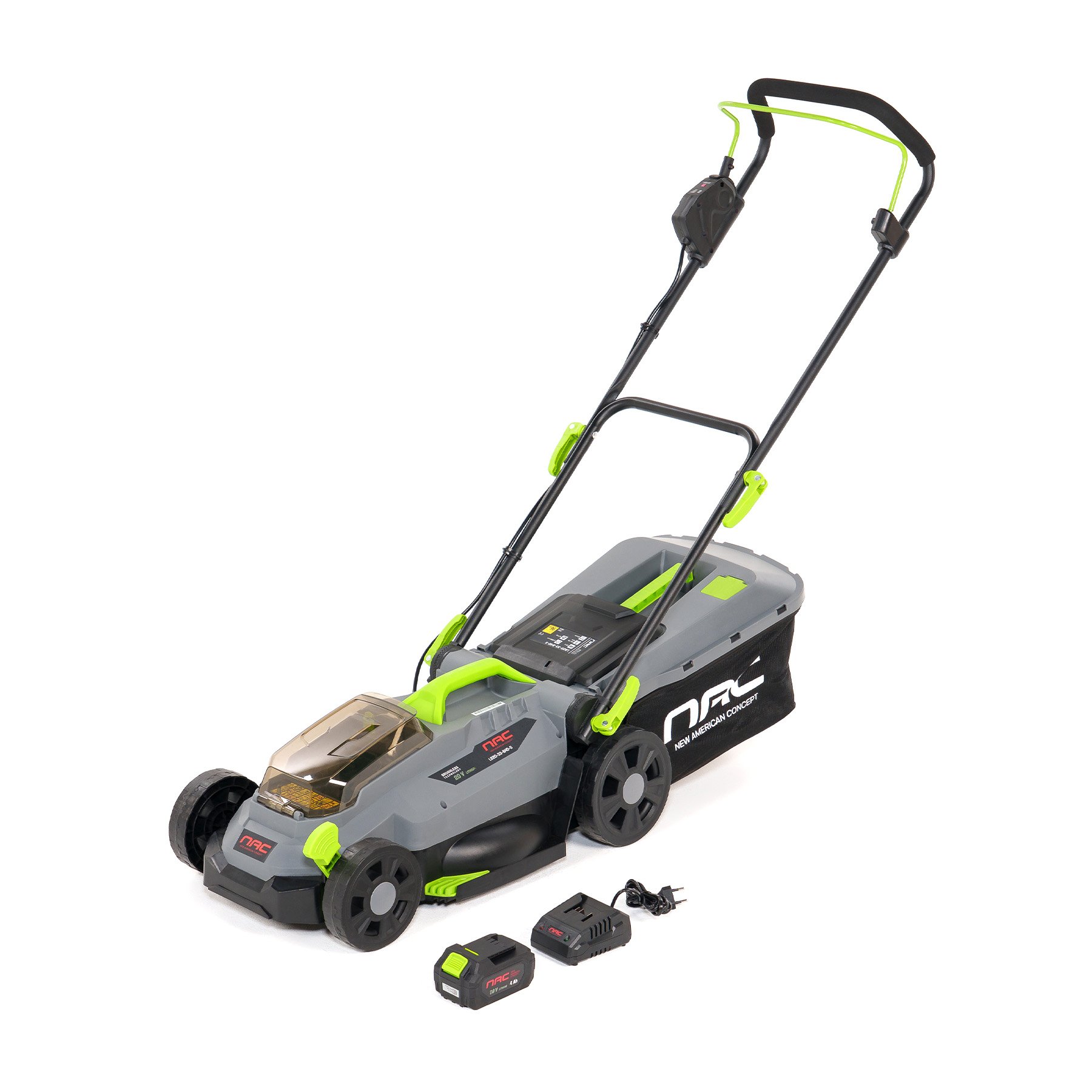 Akumuliatorinė vejapjovė NAC LB20-33-B40-S, 20 V, 33 cm, 32 l, 4 Ah baterija