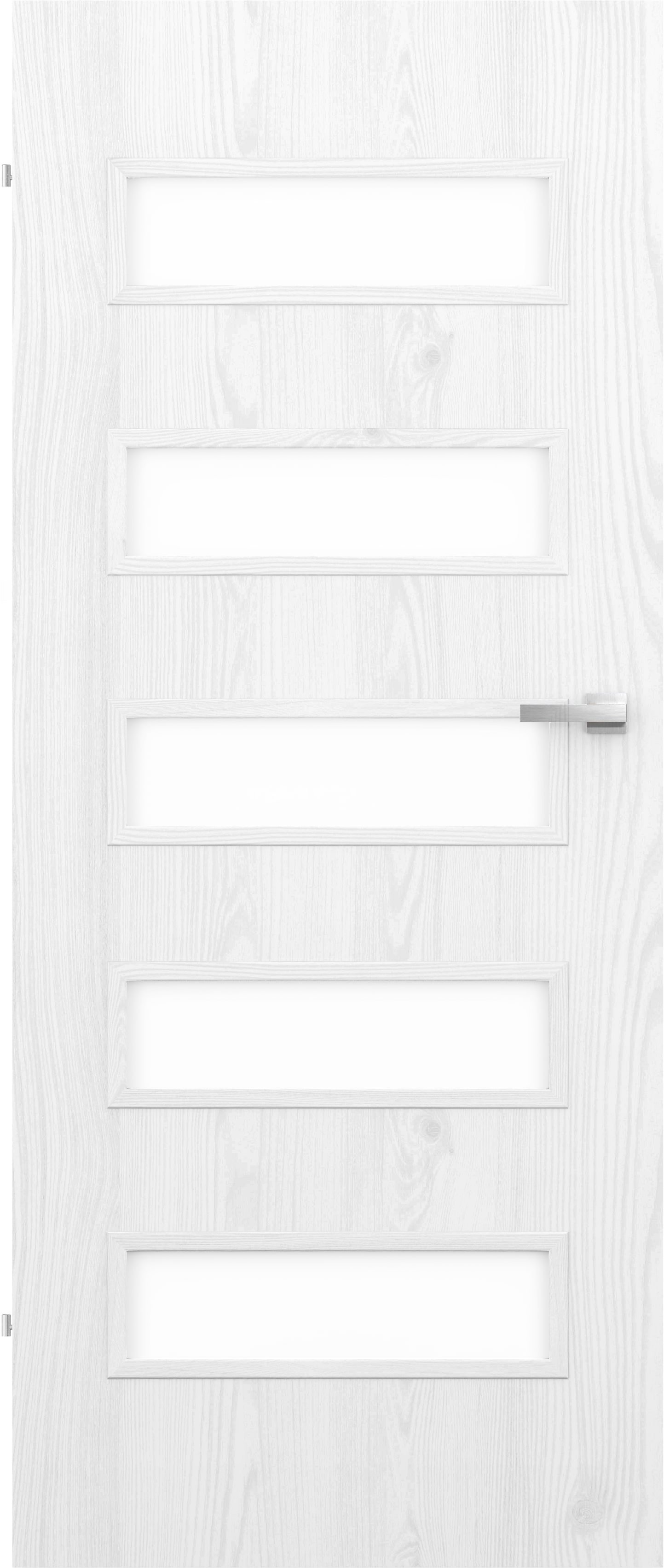 Laminuotos vidaus durys su užlaida VIVENTO Lambro, kairinės, spl. Sibiu White, 2030x844x40 mm