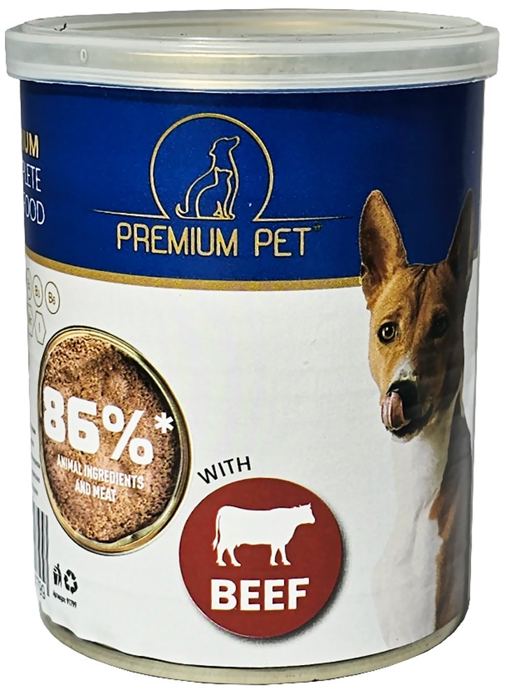 Konservuotas šunų ėdalas Premium Pet, mėsos paštetas su Jautiena 415g