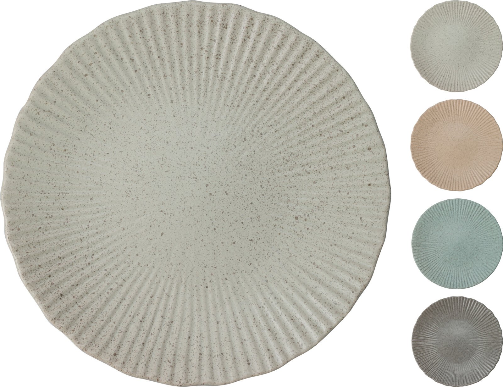 Lėkštė, keraminė, 4 skirtingos sp., skersmuo 22 cm