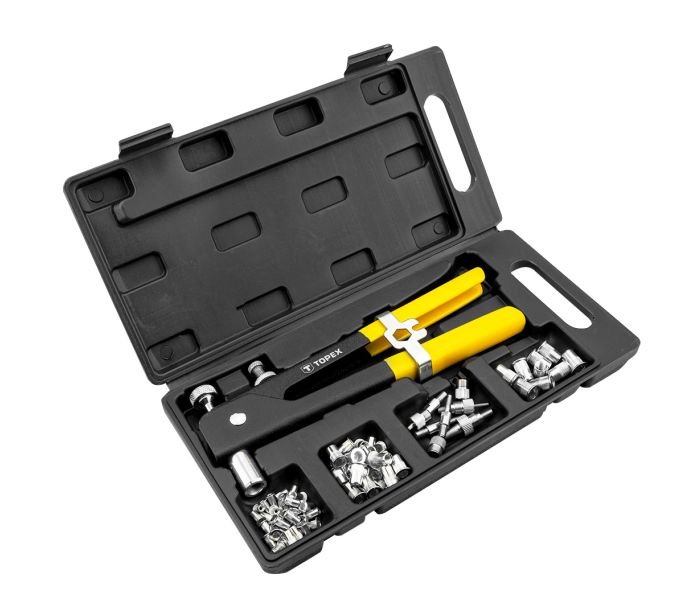 Kniediklis kniedinėms veržlėms TOPEX, skirtas M3, M4, M5, M6, M8 veržlių kniedėms