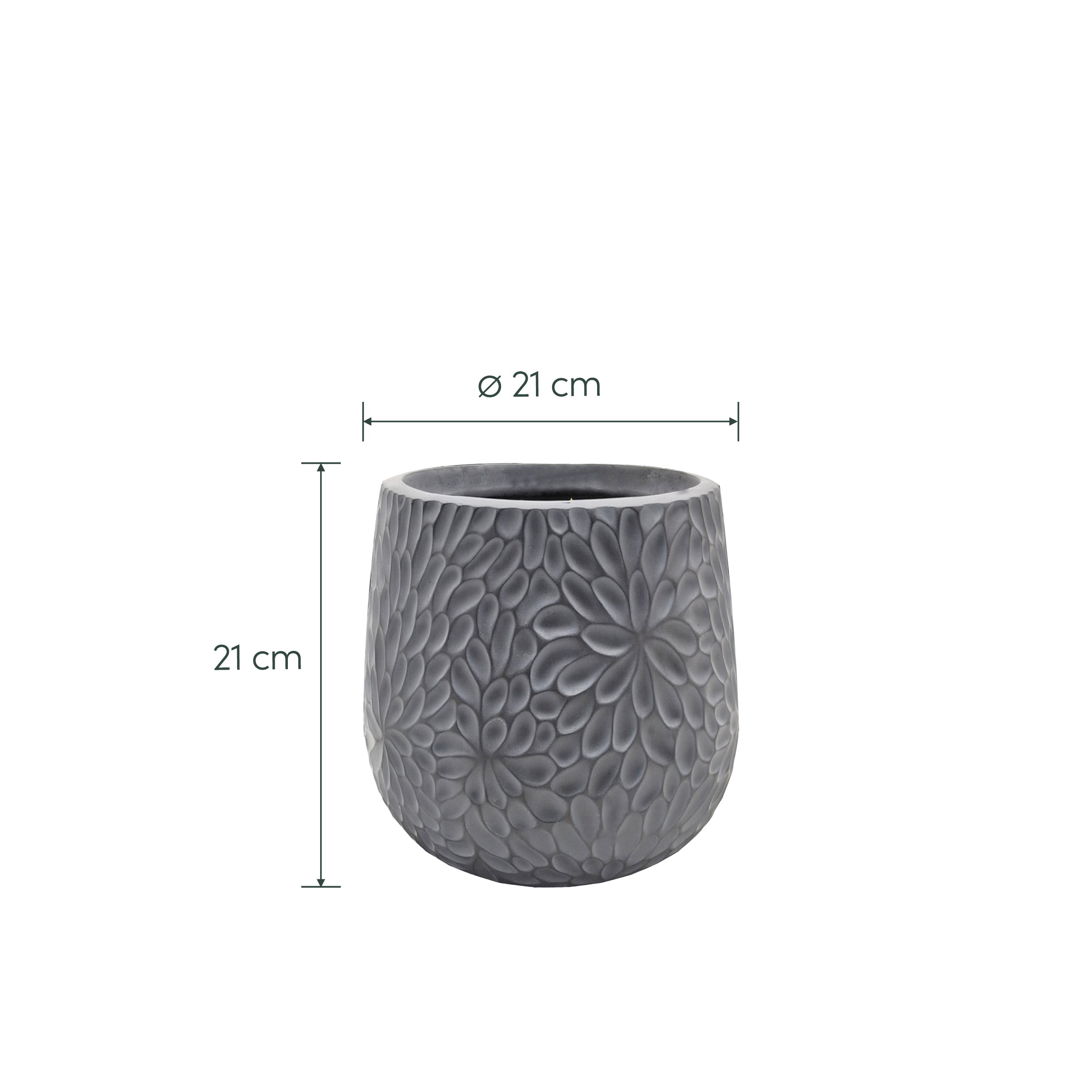 Keraminis lauko vazonas Ashora I, pilkos sp., 21 x 21 x 21 cm.