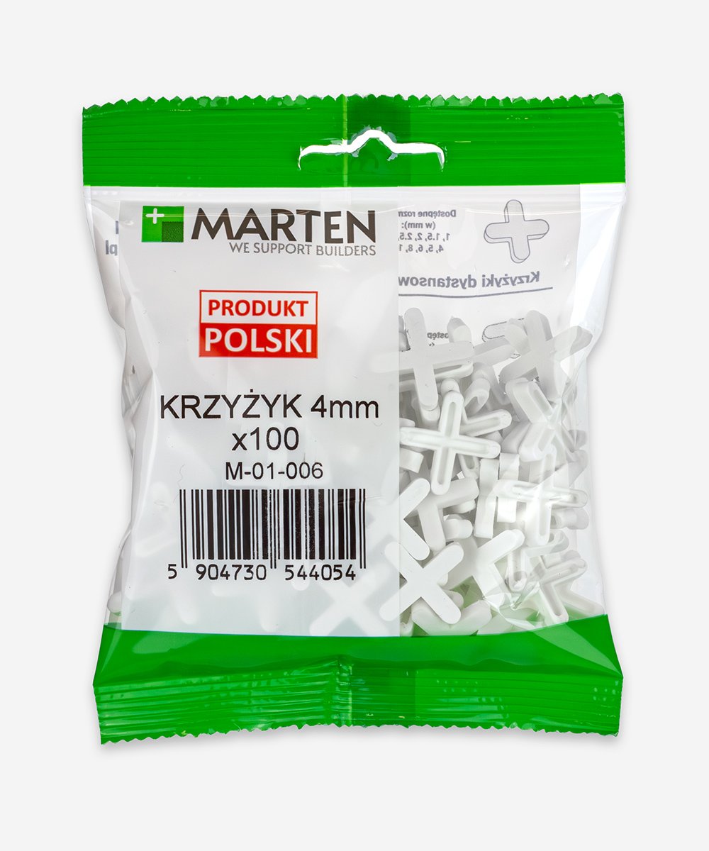 Plytelių kryželiai MARTEN, 4 mm, 100 vnt.
