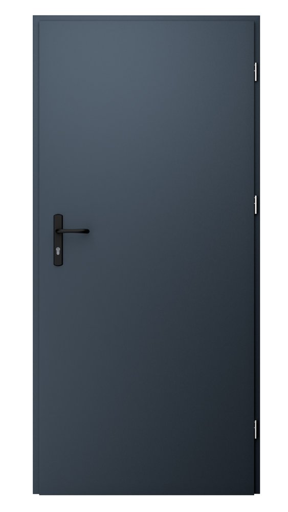Plieninės durys, su stakta ir furnitūra, dešininės STALPRODUKT, spl. tamsiai pilka RAL 7016, 2060x985x40 mm, A140270093