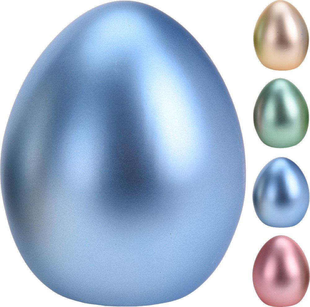 Dekoracija Velykinis kiaušinis, aukšt. 11 cm, įvairių sp., perlamutrinis