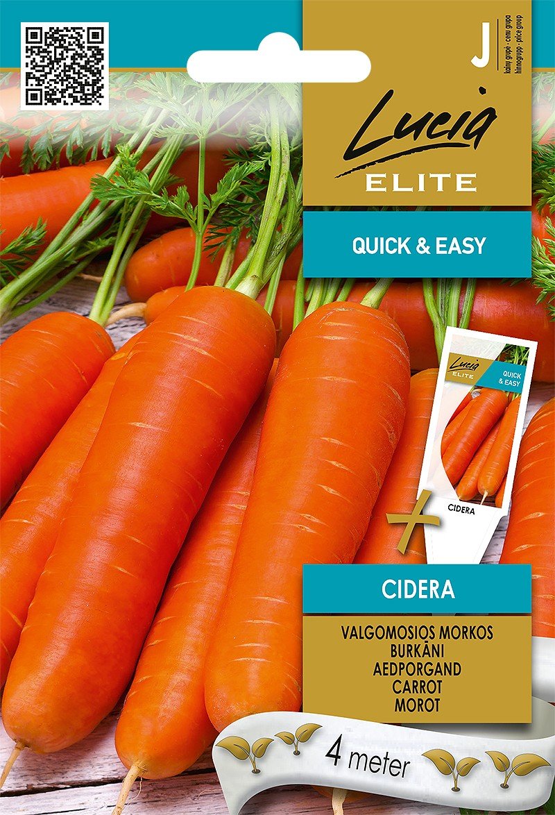 Daržovių sėklos, LUCIA ELITE ELN morkos valgomosios CIDERA, 5 g.