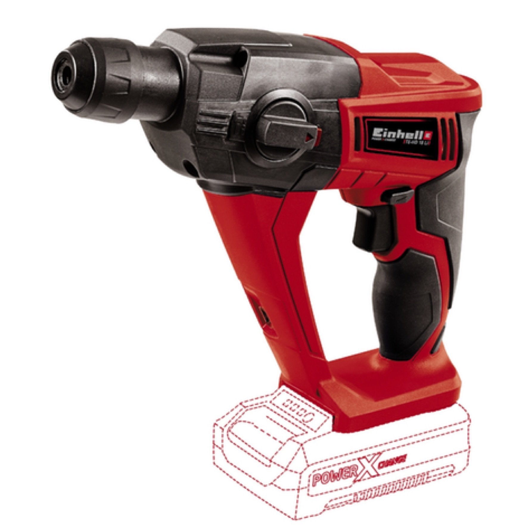 Akumuliatorinis perforatorius EINHELL TE-HD 18, 18 V, Li-ion, be akumuliatoriaus