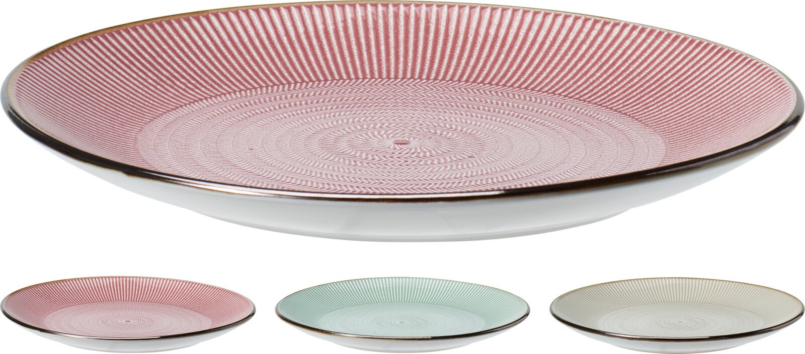 Lėkštė, keraminė, 3 skirtingos sp., skersmuo 27 cm