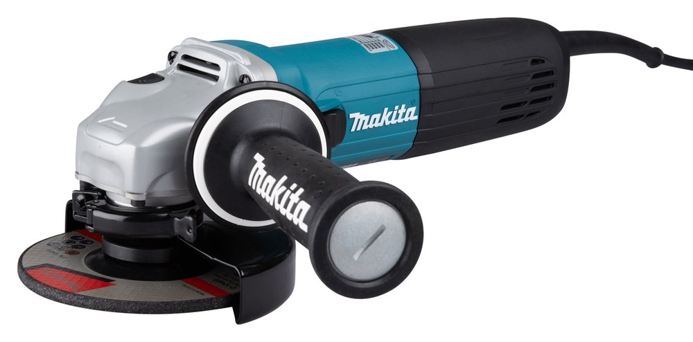 Elektrinis kampinis šlifuoklis MAKITA GA5040CF01, galia 1400 W, 125 mm, SJS², 2800-11000 min-1, antivibracinė šoninė rankena