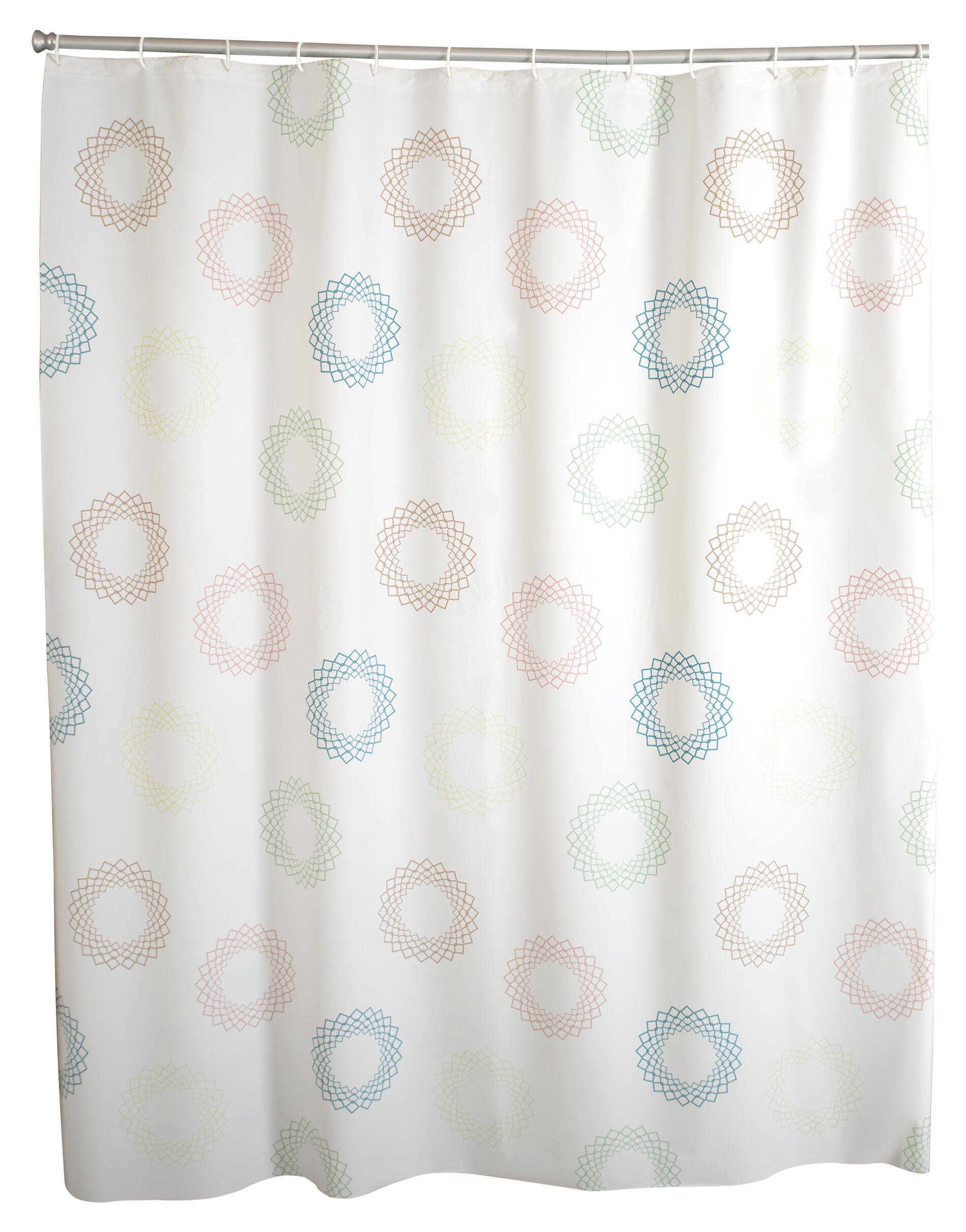 Vonios užuolaida RIDDER SPIRO, 180 x 200 cm, įvairiaspalvė, vinilinė, 100% PEVA, 3125300